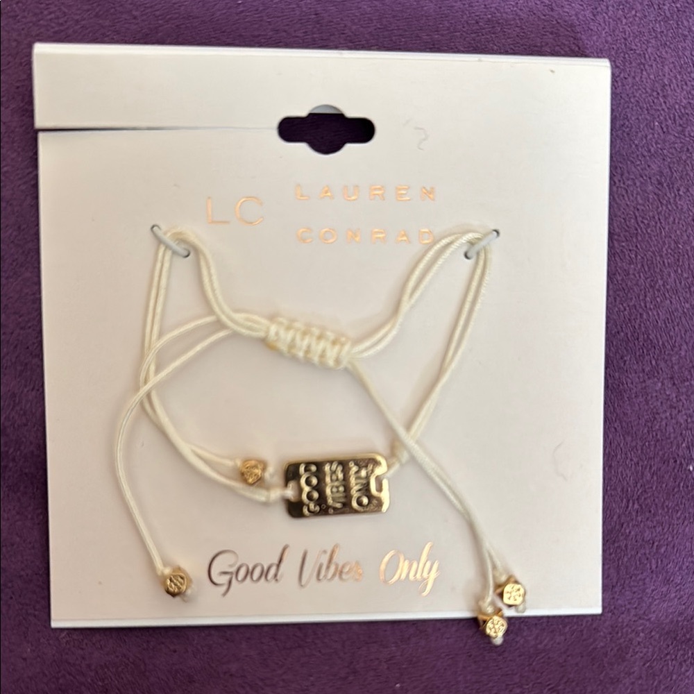 Lauren Conrad Gold and Cream Bracelet